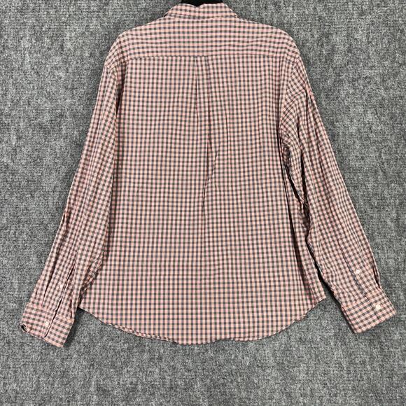 Old Navy Shirt Mens XL Orange Check Poplin Everyday Slim Fit Business Casual - Picture 2 of 7